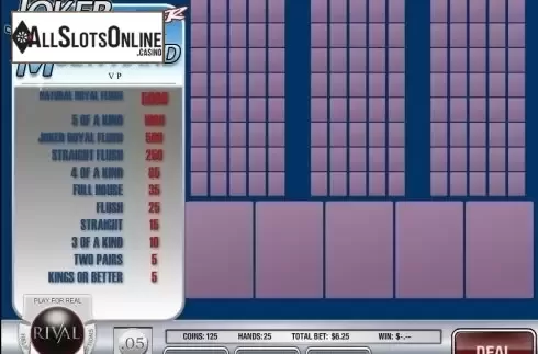Screen3. Joker Poker (Rival) from Rival Gaming