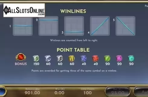 Win lines screen