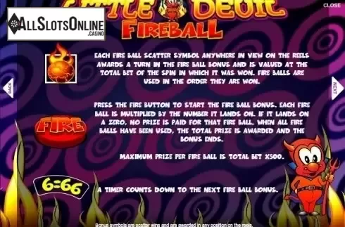 Paytable 2. Little Devil from Mazooma