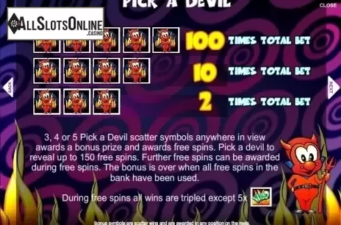 Paytable 3. Little Devil from Mazooma