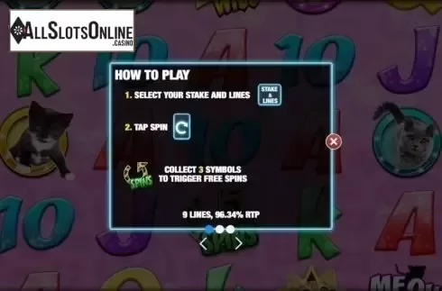 Paytable 1. Meow Money from Nektan