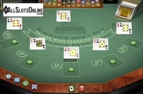 Game Screen. Perfect Pairs European Blackjack Gold MH from Microgaming
