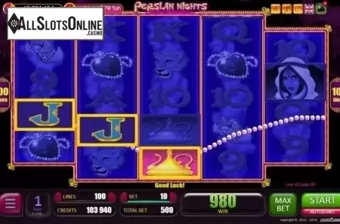 Win Screen. Persian Nights from Belatra Games
