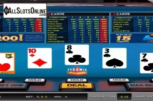 Game Screen. Pyramid Poker Double Bonus (Nucleus Gaming) from Nucleus Gaming