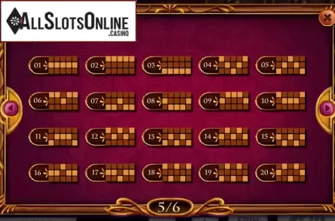Paytable 5. Queens and Diamonds from Red Rake