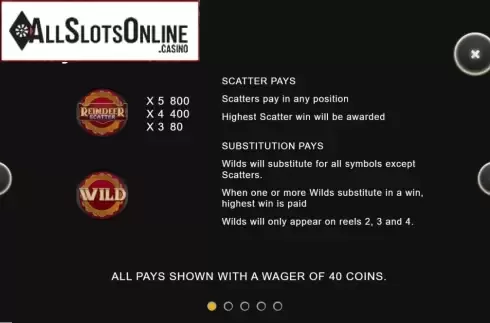 Paytable. Reindeer Wild Wins XL from Genesis