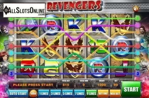 Reels screen. Revengers from GameX