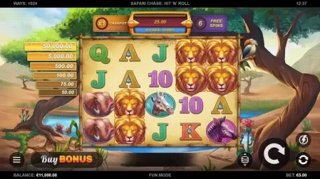 Safari Chase Hit 'n' Roll slot screenshot 1
