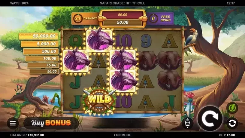 Safari Chase Hit 'n' Roll slot screenshot 2