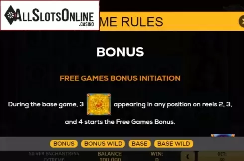 Game rules 1. Silver Enchantress Extreme from High 5 Games
