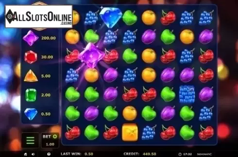 Reel Screen 2. Sparkling Fruit Match 3 from Greentube