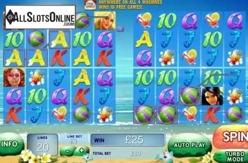 Win screen. Sunset Beach from Playtech