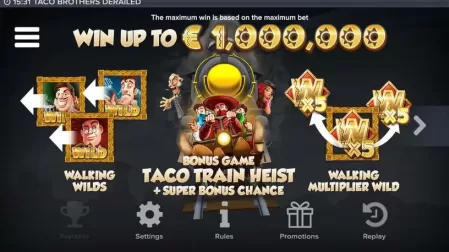Taco Brothers Derailed slot screenshot 2