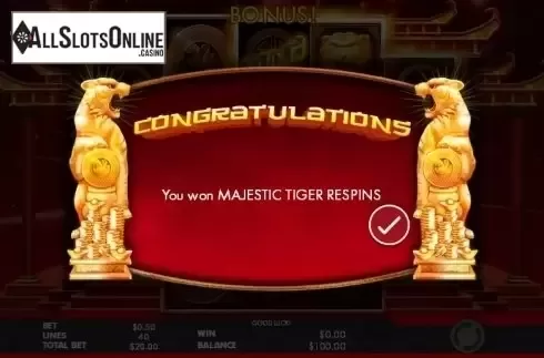 Majestic Tiger Respins screen 2. Tiger Temple from Genesis