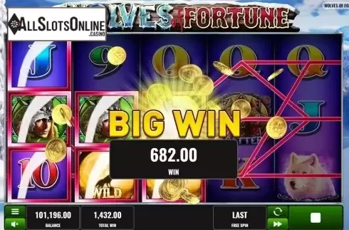 Win screen. Wolves of Fortune from Playreels