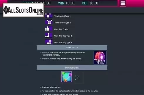 Paytable 2. Yoyo's Wild from Eyecon