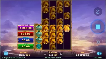 Mighty Horses Cash Connect slot screenshot 3