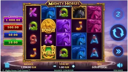 Mighty Horses Cash Connect slot screenshot 1