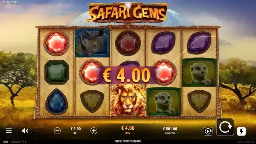 Safari Gems slot screenshot 2