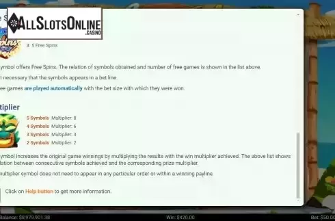 Free Spins feature screen