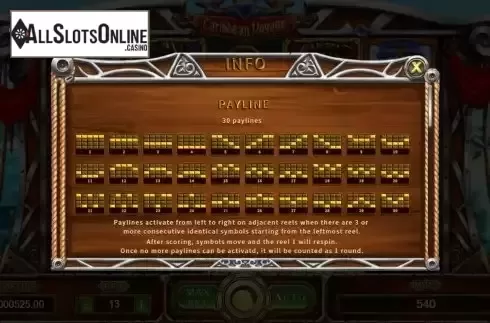 Paylines screen
