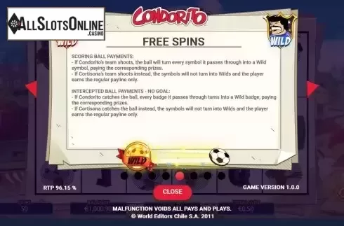 Free Spins screen 2