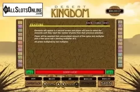 Free Spins Multiplier. Desert Kingdom from RTG