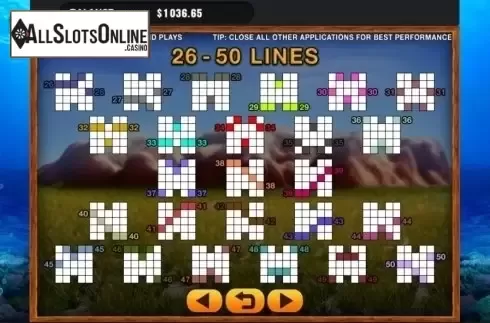 Paylines. Down Under (GMW) from GMW