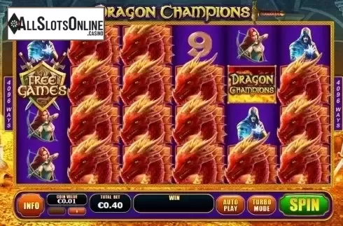 Game Workflow screen. Dragon Champions from Playtech