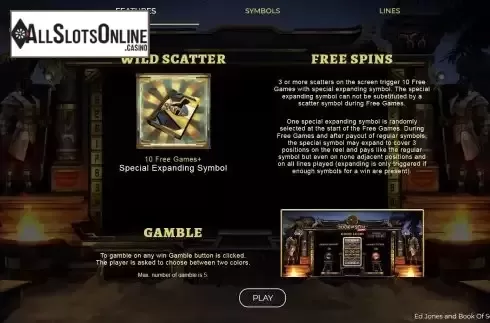 Features screen