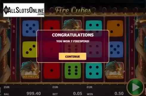 Free Spins Win Screen