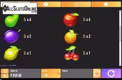 Pay Table screen 2