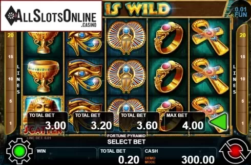Reel screen. Fortune Pyramid from Casino Technology