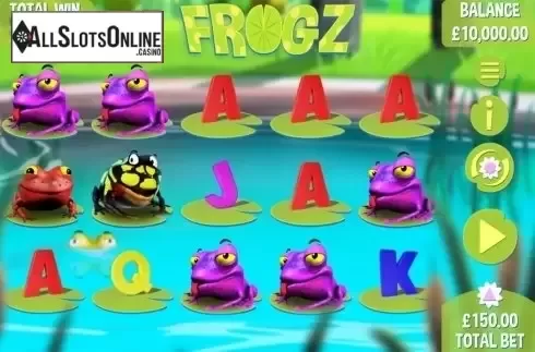 Reels screen. Frogz from Games Warehouse