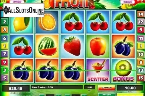 Win screen. Fruit from Tom Horn Gaming