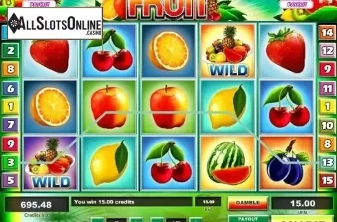 Wild Win screen. Fruit from Tom Horn Gaming