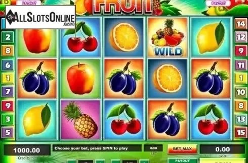 Reel screen. Fruit from Tom Horn Gaming