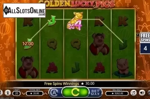 Free Spins. Golden Lucky Pigs from Booming Games