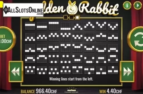 Paylines. Golden Rabbit from PAF