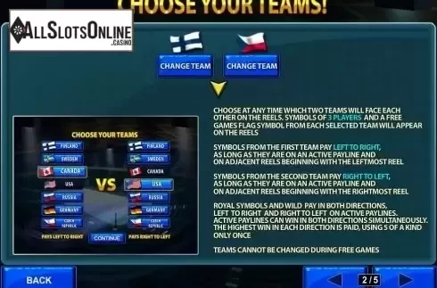 Paytable 2. Ice Hockey from Playtech