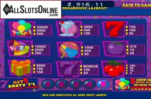 Paytable. Jackpot Jamba from Betsoft