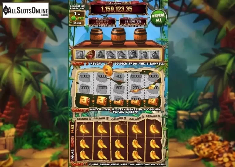 Game Screen. King Kong Cash Scratch Card from Blueprint