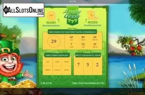 Game Screen. Lucky Green from Betixon