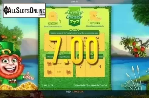 Win Screen. Lucky Green from Betixon