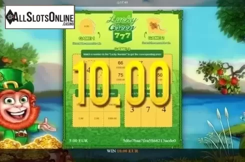 Win Screen. Lucky Green from Betixon