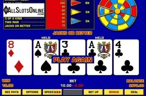 Screen2. Match Times Pay Jacks or Better from IGT