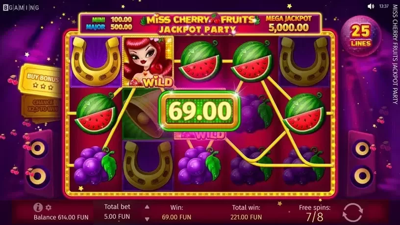 Miss Cherry Fruits Jackpot Party slot screenshot 7