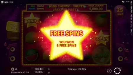 Miss Cherry Fruits Jackpot Party slot screenshot 5