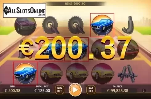 Win Screen. Muscle Cars from KA Gaming