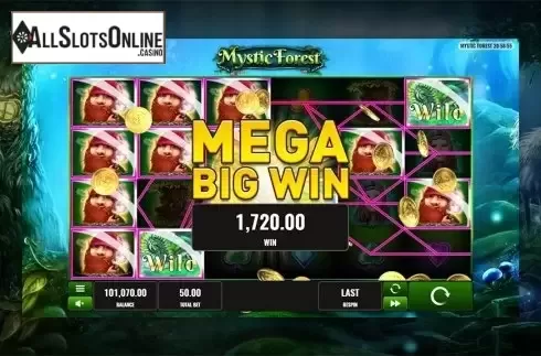 Win screen. Mystic Forest (Playreels) from Playreels